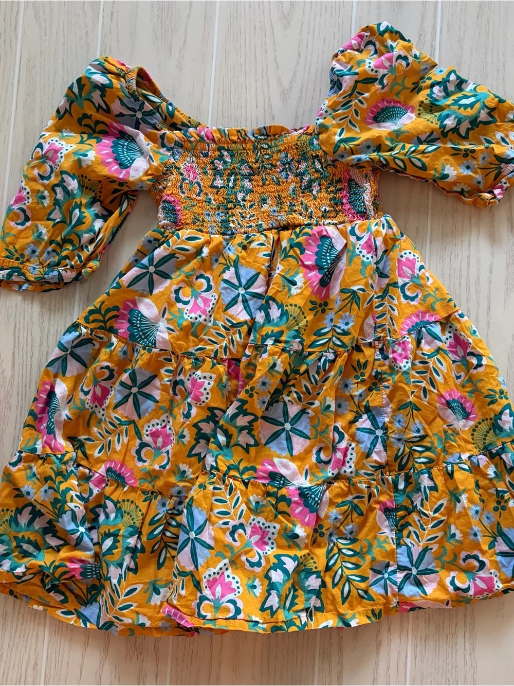 Crown & Ivy Kids Girls Medium Smocked Top Floral Dress